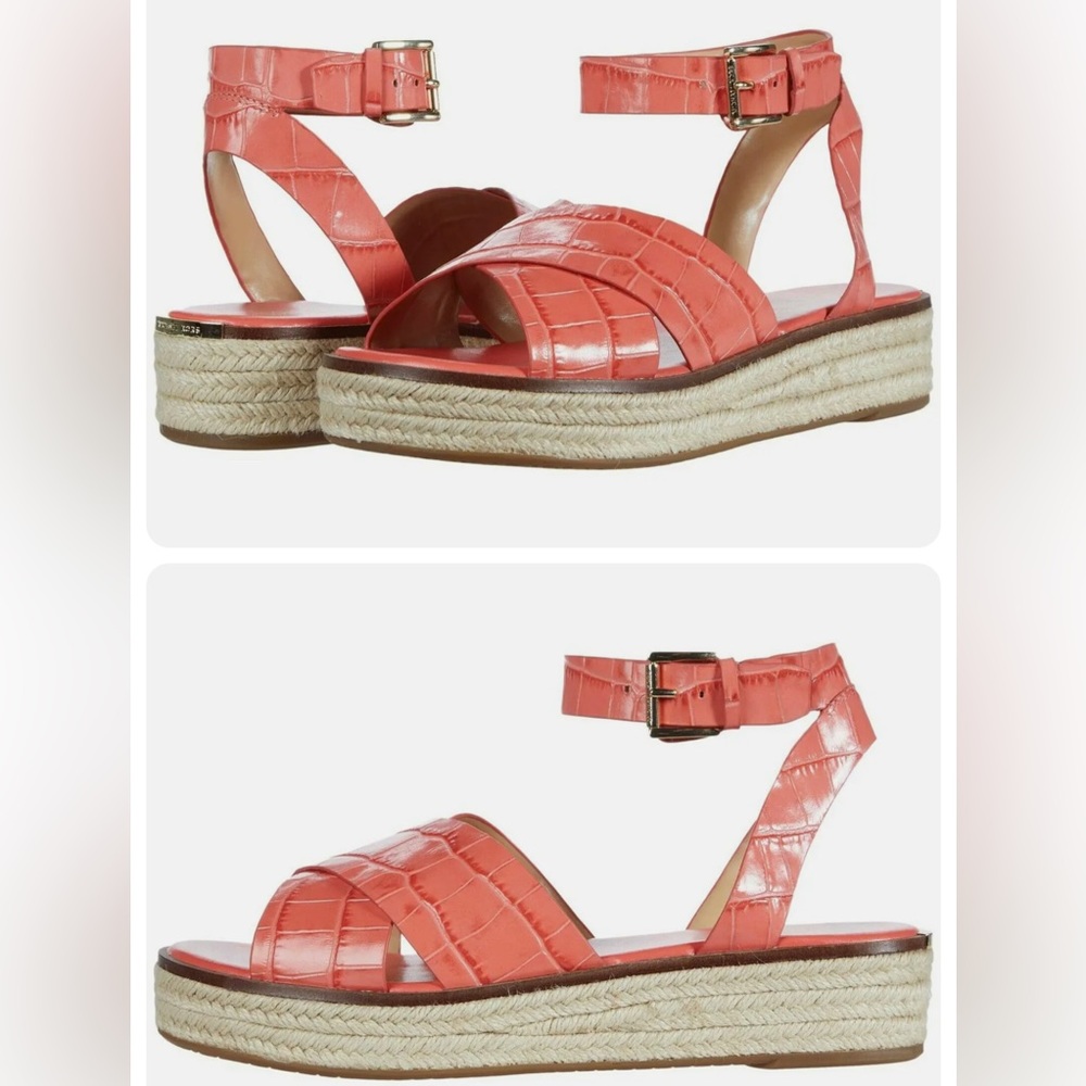 MICHAEL Michael Kors
Women's Abbott Croc-Embossed Espadrille Sandals